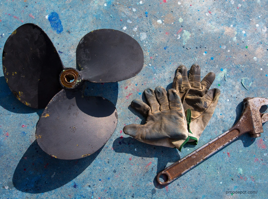 Bent Blade Boat Propeller Being Assessed for Damage